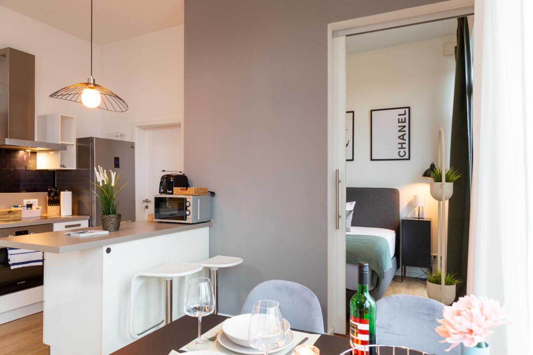 奥尔登堡Micasa Ol - Modernes Penthouse - Stellplatz - Kueche - Wlan - Dachterrasse公寓 外观 照片